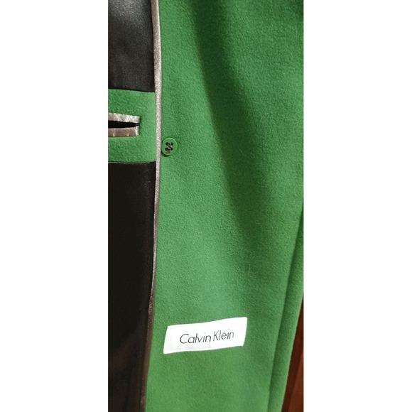 Calvin Klein Peacoat With Removable Hood Size 8 Green Winter Classic Coat Jacket - Picture 6 of 8